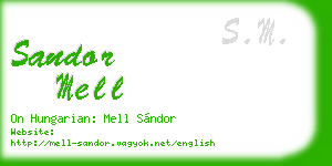 sandor mell business card